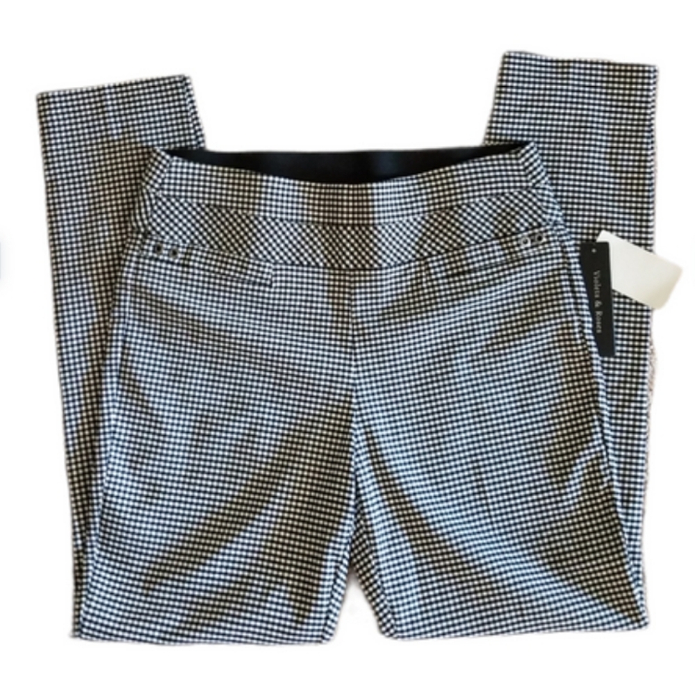 Violets & Roses pull on skinny plaid trousers pant